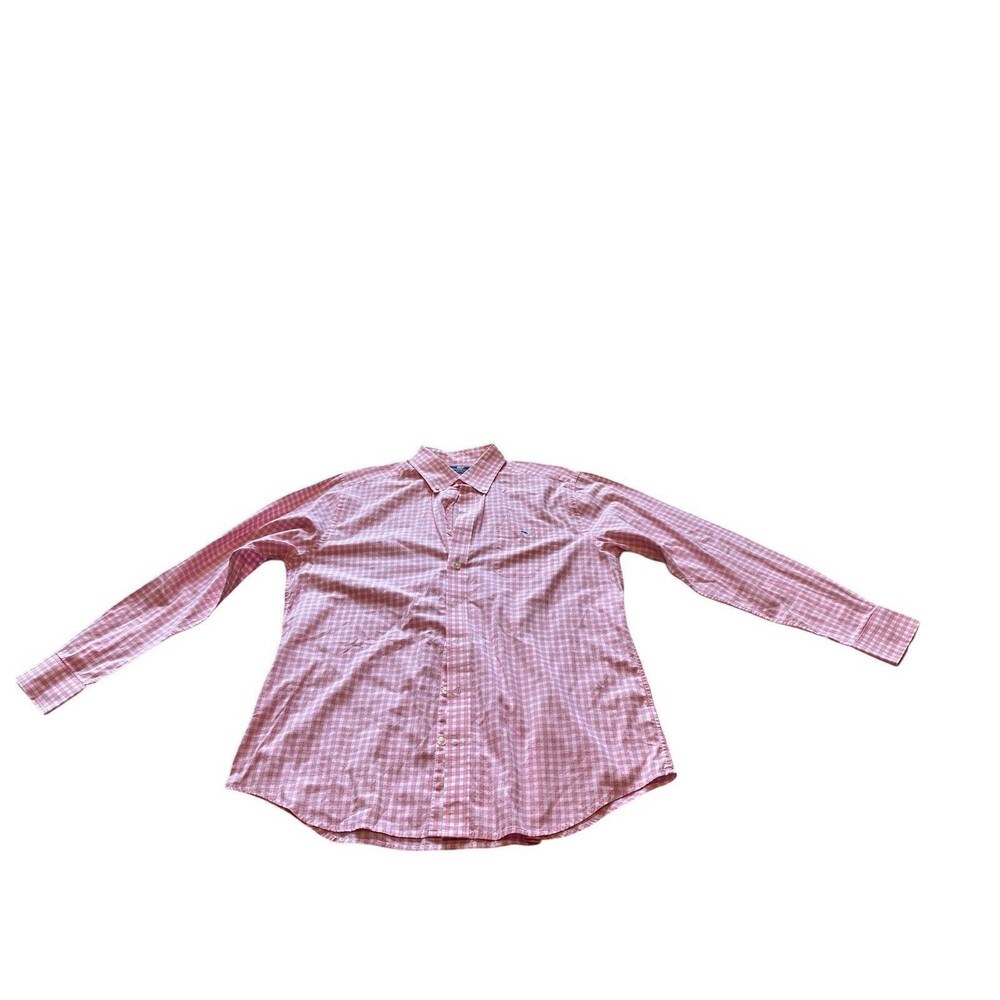 Vineyard Vines Slim Fit Tucker Shirt Size Large Pink Checked